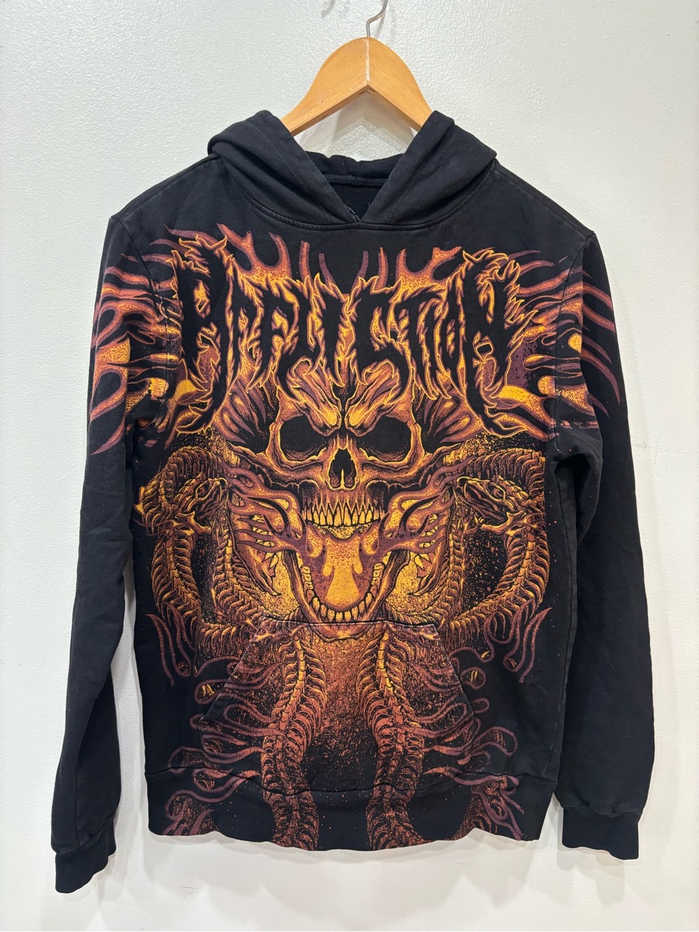Affliction Electric Storm Graphic Skull Hoodie Women’s Size Medium